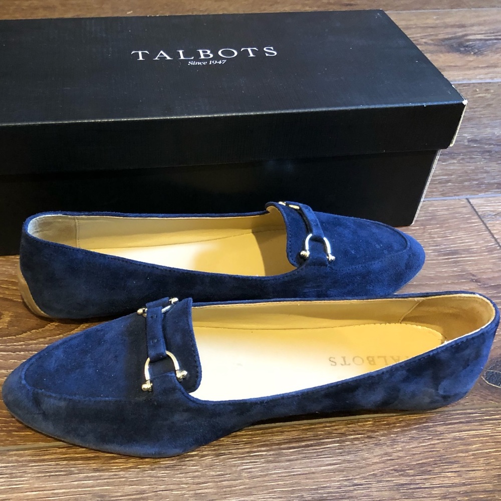 Talbots 6 1/2 Indigo Blue Suede Francesca Loafers